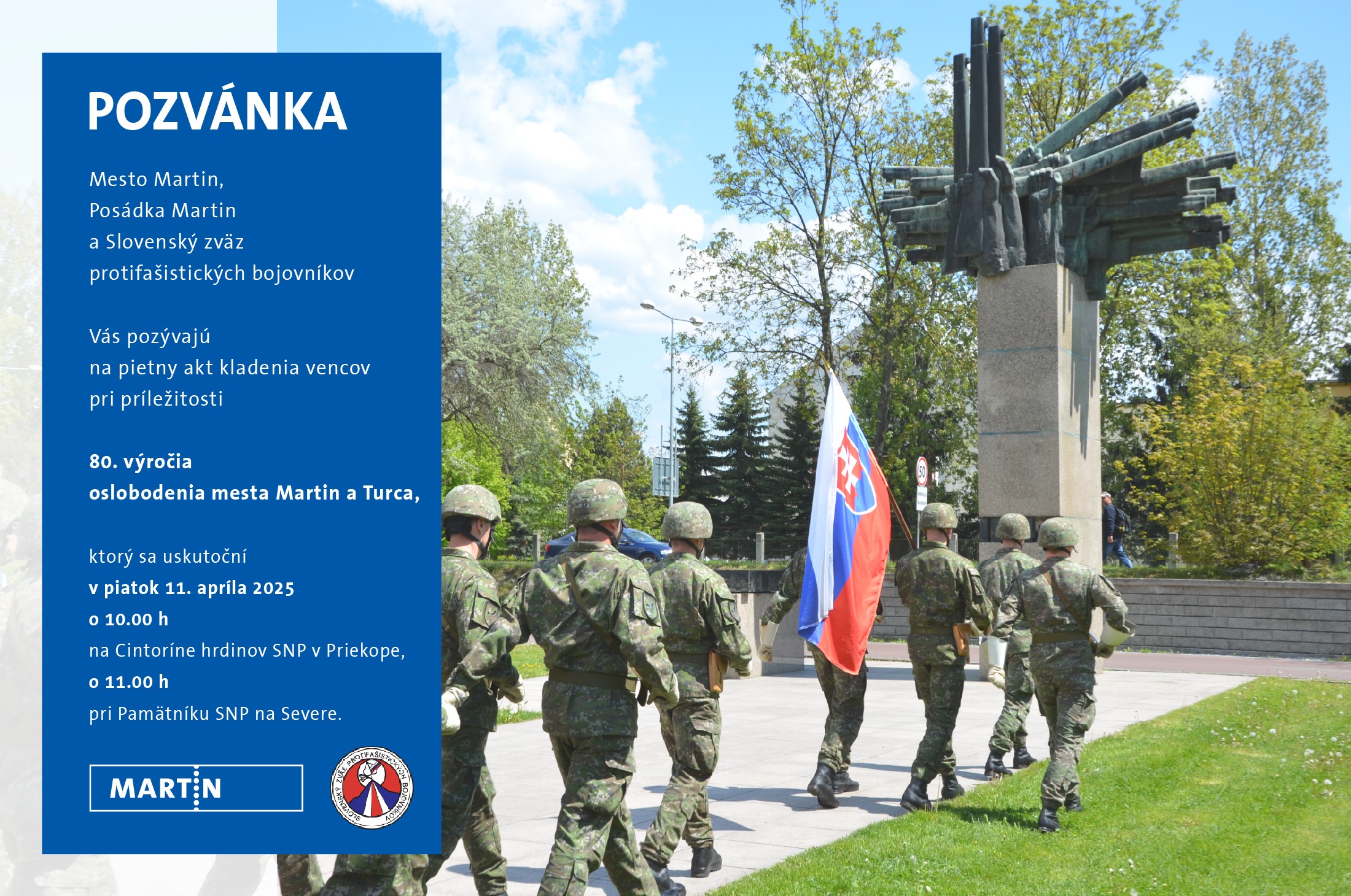Pozvánka 80 výročie oslobodenia mesta Martin a Turca