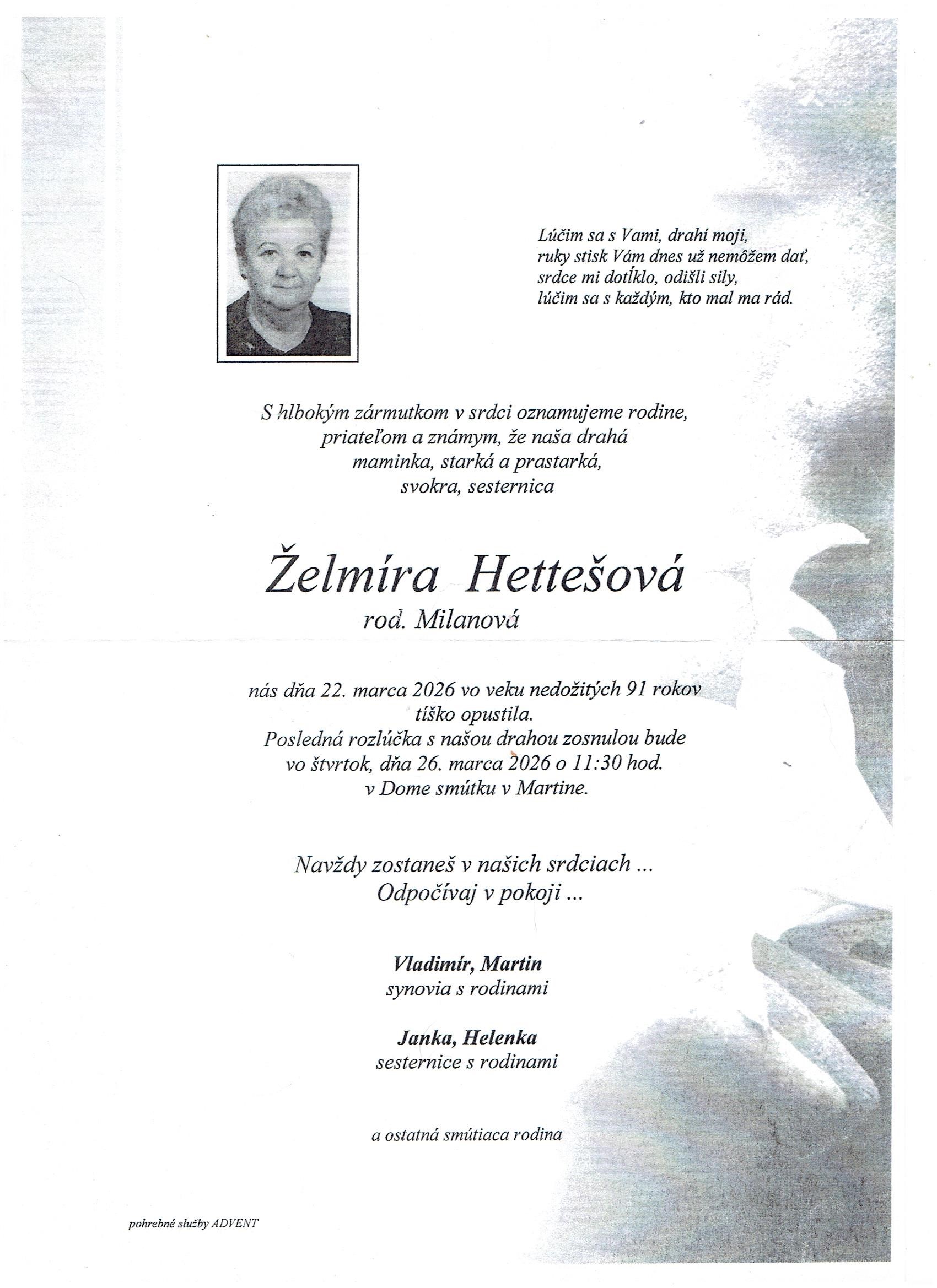 Želmíra Hettešová